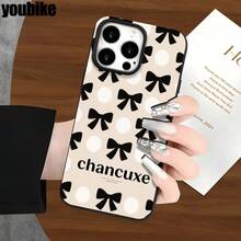Fundas y carcasas protectoras de imitación con estampado de lunares y orificios grandes para phone 16 Pro Max, 16, 15 Pro, 14, 14 Plus/14 Pro Max, 13, 13 Pro, 12 Pro, 11/11 Pro. Regalos para cumpleaños y fiestas - Negro - Ver 4
