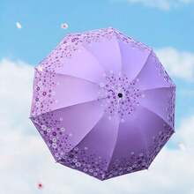 1 pieza Paraguas plegable ligero y portátil, impermeable, con 10 varillas y patrón floral, con excelente protección UV, paraguas casual ligero y portátil para hombres y mujeres, selección de primavera y verano, regalos para damas de honor, decoración de habitación, dormitorio, playa, viaje, para hombres, para mujeres, vacaciones - Multicolor - Ver 10