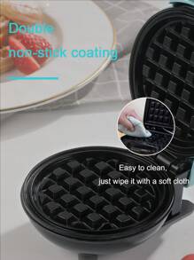 SCISHARE 1PC Wall Plug 350-Watt 4-Inch Mini Waffle Maker For Individual Waffles, Hash Browns, Keto Chaffles With Easy To Clean, Non-Stick Surfaces