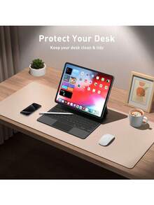 Extra Large Mouse Pad, Writing Pad, Office Desk Mat, Desktop Protector, Waterproof PU Leather + Non-Slip Velvet, Multiple Sizes Available In White, Black, Pink, Apricot, Blue, Purple, Yellow, Green, Coffee, Gray, Light Gray, Gaming Desk Mat, Desk Protector Pad, Multiple Colors, Office, Student, Study Desk, Long Desk Mat, Home Decor Pad, Scratch-Resistant, Anti-Glare Leather, Coffee Table Mat, Laptop Protective Pad, Waterproof, Reusable, Extra Long Extra Large, Easy To Clean, Office Supplies, Study Home Goods