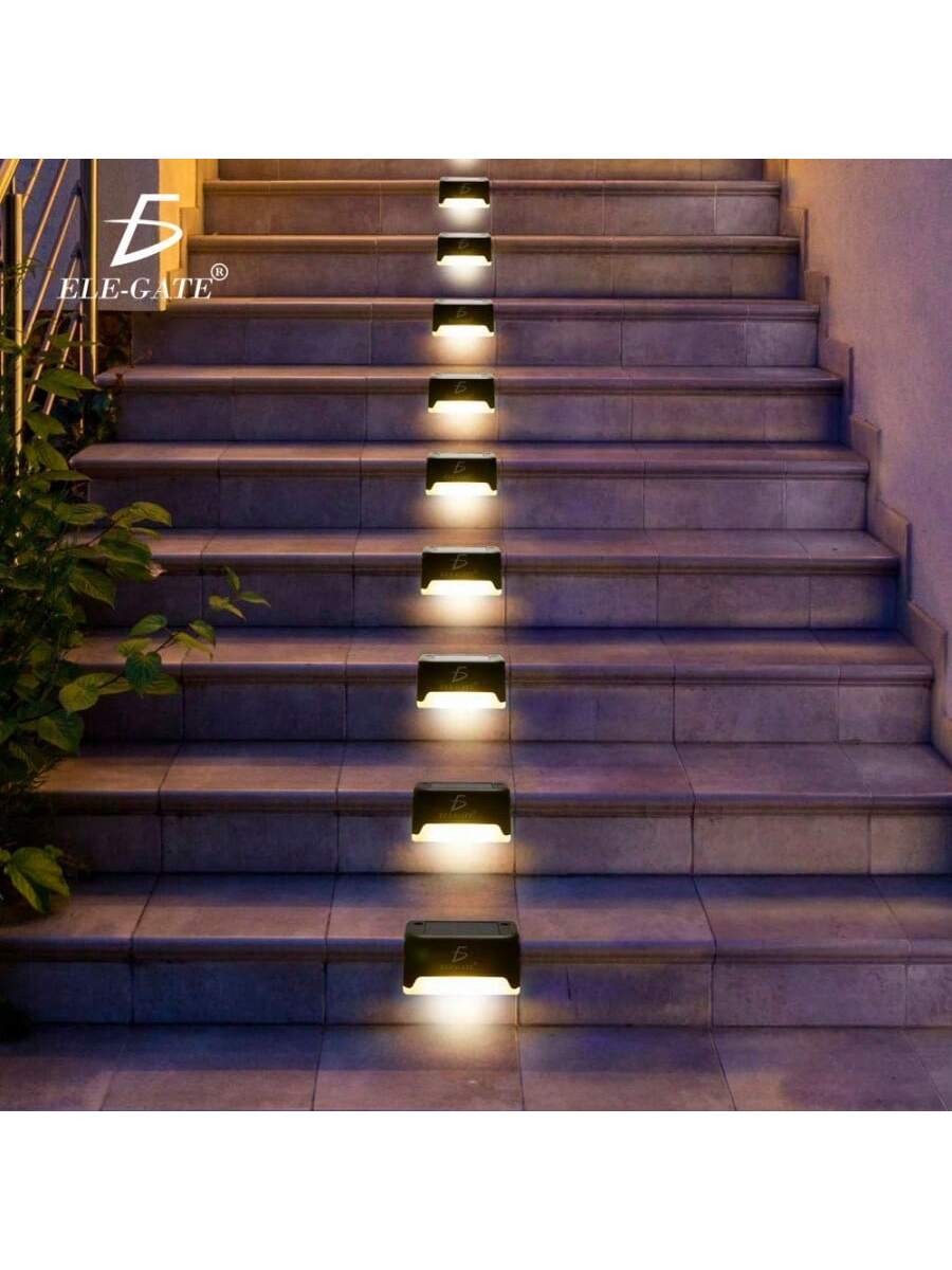4 piezas de lámparas LED solares de luz blanca