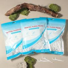 600pcs/300pcs/50pcs Dental Floss Sticks, Interdental Brushes For Deep Cleaning Of Dental Floss, Suitable For Travel, Home Use, And High-Value Household Dental Floss. Plastic Toothpicks In Bags For One-Time Cleaning Of Interdental Food Residue - 白色 - 查看 5