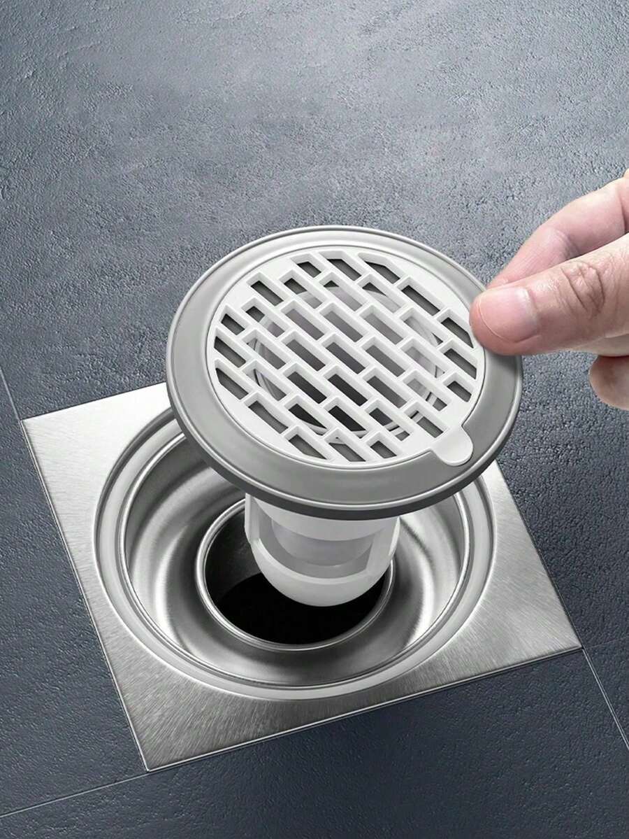 1 件 防臭防虫排水过滤器，淋浴地漏盖毛球过滤器，防止异味和回流，适用于浴室/厨房/卫生间排水管除臭器，返回学校 - 白色 - 查看 1