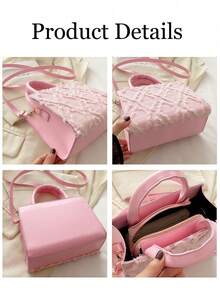 [US-Based Shipping]Fashion Solid Color Diamond Grid Quilted Square Crossbody Bag, New Small PU Leather Banquet Evening Shoulder Bag,Women's Solid Color New Jeans Mini Handbag, Pink Versatile Tote Bag, Niche High Quality Shoulder Bag & Crossbody Bag,Multifunctional Outdoor Travel Vacation Handbag, White Collar And Student Daily Commuting Crossbody Bag, Casual Cell Phone Change Lipstick Storage Bag,Fashionable Fringe Edge Handbag With Adjustable Shoulder Strap,Purse Purses Bags Purses And Bags Women Beach Bag Bags For Women Halloween Pink Purse Tote Bags Carteras Para Mujer Clear Purse Tote Bags For Women Crossbody Bags For Women Bolsos Para Mujer Mini Purse Purses For Women Handbags For Women Clear Bag Blue Purse Wallet - 粉色 - 查看 6