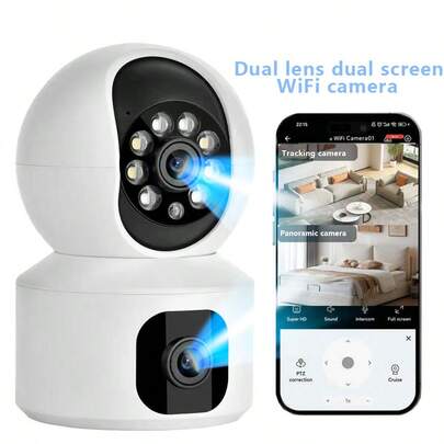 3MP 2K 高清智能摄像头、安全摄像头、宠物摄像头、婴儿监视器、保姆摄像头、具有 360° 倾斜和平移调节、彩色夜视、用于婴儿和宠物监控的运动检测、2.4GHz WiFi、云/SD 存储、家庭摄像头、WiFi 摄像头、易于安装、智能手机应用程序