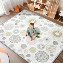 Extra Large Play Mat For Baby, 0.8 Inch Thick , Reversible Foldable Baby Play Mat, 79" X71" Waterproof Foam Floor Baby Crawling Mat, Portable Playmat For Infants, Toddler, Kids, Rainbow - 圓圈 - 查看 8