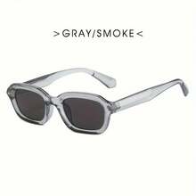 1 Stylish Retro Hip Hop Men's Fashion Glasses - Fashion Streetwear Accessories - 灰色車架 + 黑色鏡片 - 查看 1