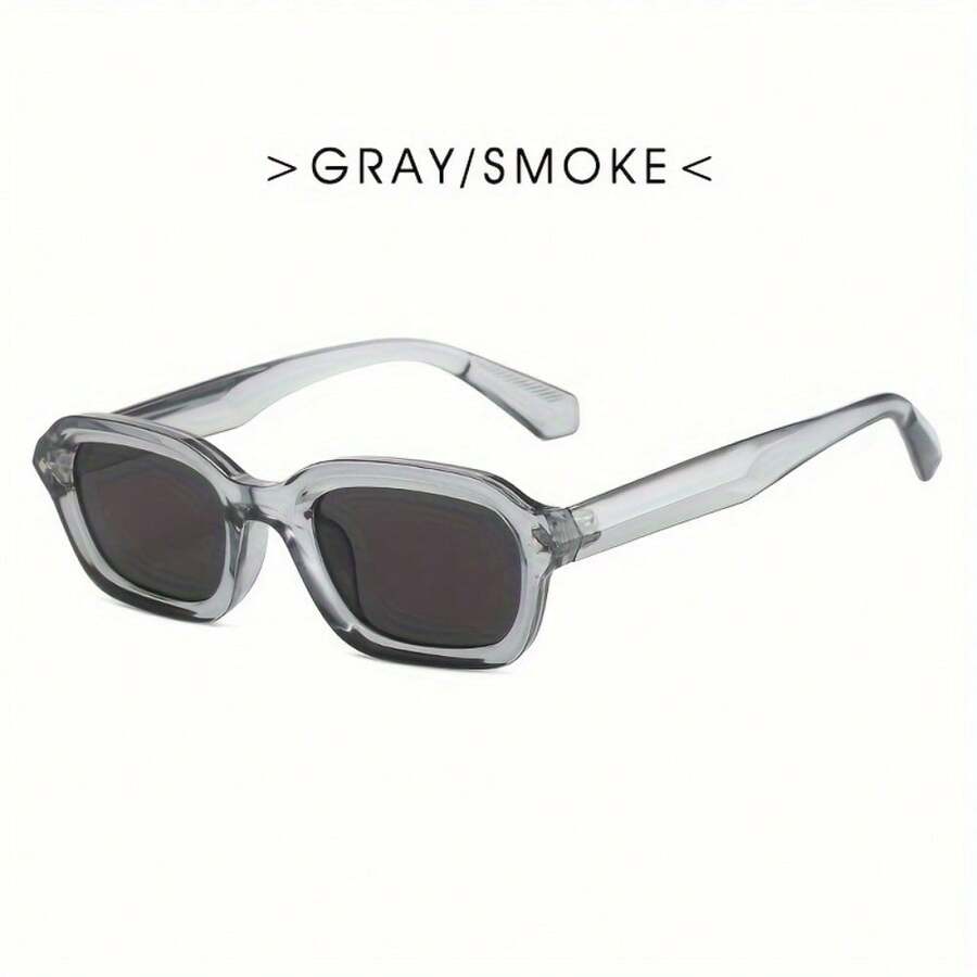 1 Stylish Retro Hip Hop Men's Fashion Glasses - Fashion Streetwear Accessories - 灰色車架 + 黑色鏡片 - 查看 1