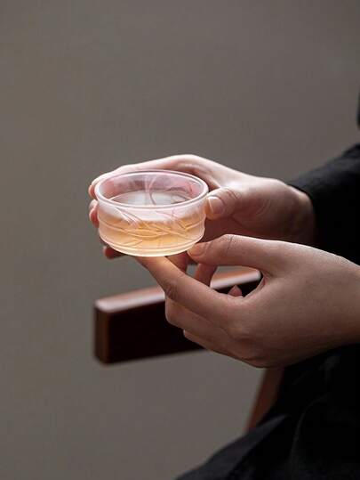 كوب شاي سيراميك مزجج بالحبر، كوب شاي لشخص واحد بشكل عقدة البامبو، كوب للشرب في فترة ما بعد الظهر في المنزل