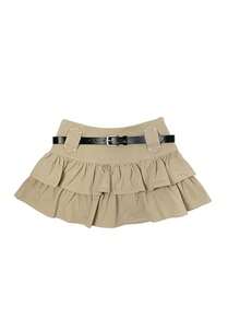 Women's Solid Color Fashionable Ruffle Hem Versatile Skirt