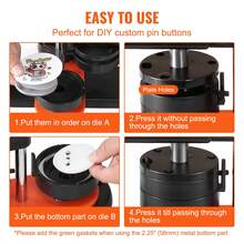 Button Maker Machine, 2.28 Inch/58mm Pin Maker, Installation-Free Badge Punch Press Kit, Children DIY Gifts Button Making Supplies With 500pcs Button Parts, Circle Cutter, Magic Book - Multicolor - View 5