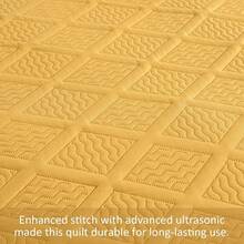 Yiran - Juego de edredón de color beige, tamaño, ligero, diseño de ondas ultrasónicas, colcha de microfibra suave para todas las estaciones, estilo moderno, juego de funda de cama de 3 piezas - Mostaza amarillo-diamante - Ver 6