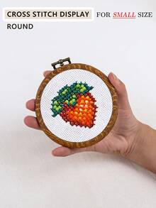 3 peças Mini Bastidores de Ponto Cruz em Estilo Vintage com Textura de Madeira Sintética Marrom, Molduras para Bordado, Argolas para Pendurar Apanhador de Sonhos, Feitos de ABS e PVC Duráveis, Com Ganchos de Metal para Decoração de Casa, Halloween, Natal, Chaveiros, Bolsas, Mesas, Carros - Castanho - Ver 8