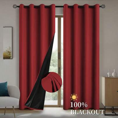 1 件/2 件遮光窗帘，带隔热衬里，适用于客厅、卧室、厨房、浴室、家居装饰、房间装饰