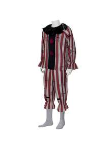 Nightmare Clown Cosplay Costume, Terrifying Evil Clown Character Outfit, Red Anime Cosplay For Halloween, Stage Performance, Party Carnival