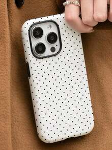 Black And White Polka Dots Two-In-One Anti-Drop Design For Film Cases Phone Case Suitable For Compatible With Iphone16, 15, 14, 13, 12, 11, PRO MAX.PLUS