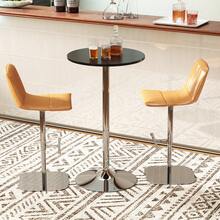 GOFLAME Round Bar Table 103cm Height Pub Table With MDF Top And Metal Frame - Black - View 6