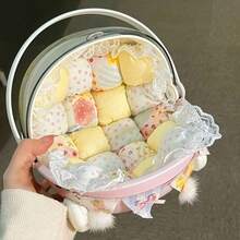 1 علبة عرض الدمية، قابلة للطي من الأعلى شفافة محمولة مع وسادة، صندوق عرض الدمية، حاوية تخزين محكمة الغبار