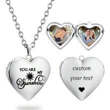 Custom Personalized Locket Necklace For Teacher Teachers' Day Custom Heart Photo Necklace With Picture Inside Lockets With Birth Flower Birthday Gifts For Women Birthday Present For The Teacher Christmas Back-To-School Season Gifts - Multicolor - View 3