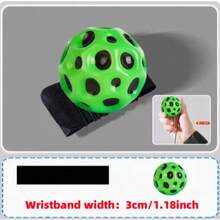 1 个迷你腕指球，带腕带，舒适抓握弹性运动球，耐用热塑性聚酯，太空和月亮图案，适合户外休闲和锻炼 - 非机动，无需电源，高弹性升级版，腕带更宽，佩戴更舒适