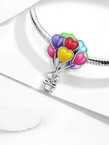 1 mặt dây chuyền hình khinh khí cầu bằng bạc sterling 925 sáng bóng, thích hợp để tự làm vòng tay và làm trang sức nữ. - Phong cách 6 - Xem 5