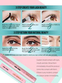 2-In-1 Eyelash Glue & Setting Liquid Kit, Includes: Eyelash Glue (5ml), Setting Liquid (5ml), Eyelash Remover (5ml), Cluster Lash Glue & Setting Liquid, Eyelash Applicator, Eyelash Glue, Cluster Lash Glue, Eyelash Tools, Eyelash Extension Tools, Eyelash Tool Set - Pink - View 6