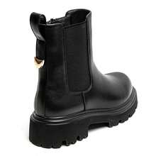 Women's Chelsea Boots, Thick Sole Design - Comfortable & Fashionable, Showcasing Urban Chic - Black - View 5