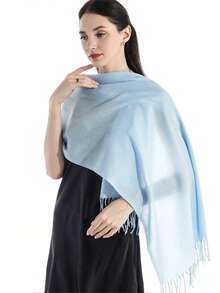 1 xale clássico à prova de vento de cor sólida, 180 x 70 cm, cachecol fino unissex moderno, adequado para ambientes com ar-condicionado, cachecol extra grande para manter aquecido