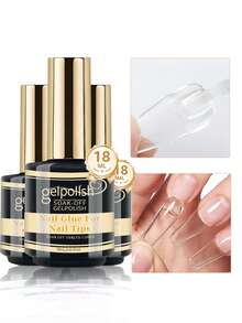 18ml Nail Glue, Suitable For Nail Stickers, Nail Plates And False Nails, Super Adhesive, Lasts Over 28 Days (Needs Curing), Super Nail Extension Glue - Clear - View 11