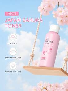 1 Moisturizing And Brightening LAIKOU Japanese Sakura Skincare Set (Headband + 17ml Sakura Essence + 15ml Sakura Eye Serum + 4-Piece Sakura Travel Kit + 30g Sakura Sunscreen + Telephone Cord Hair Tie + Ins Style Gift Bag (Pink Ribbon) + 100ml Japanese Sakura Toner + 15g Sakura Eye Cream + 25g Sakura Moisturizing Mask)