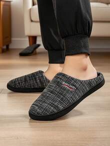 Large Size Men's Slippers For Fall & Winter, Classic Indoor Slippers With Anti-Slip Outsole, Soft & Comfortable, Minimalist Design, Couple Casual Home Slippers