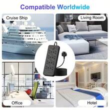 The New Multi-Functional Power Board/Power Socket/Strip Plug For 2025 Comes With 8 Sockets, Matched With (3 USB-A) (3 TYPE-C), 2m/6ft Extendable Power Extension Cable, Overload Protection, And 2 Color Sockets To Choose From, Suitable For Home And Office Use. - UK Plug(220-240V) - View 5