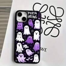 Fundas y carcasas protectoras para teléfono con diseño de flores moradas y blancas de Halloween, con orificios grandes. Compatibles con phone 16 Pro Max, 16, 15 Pro, 14, 14 Plus/14 Pro Max, 13, 13 Pro, 12 Pro, 11/11 Pro. Serie Pro. Regalos para cumpleaños y festividades - Blanco - Ver 6