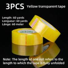 3PCS/1PC 4.8cm/1.89 Inches Wide Packaging Tape, Yellowish-White Transparent Packaging Tape, Brown Packaging Tape, Suitable For Light And Heavy Packaging. The Width Of The Tape Roll Is 4.8cm/1.89 Inches, And The Length Is 60 Meters /60 Yards And 100 Meters/Yards. There Are Multiple Specifications To Choose From.