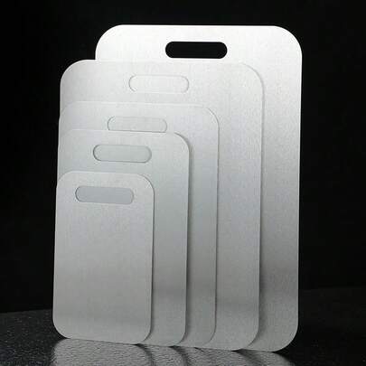 1 Set High Quality Stainless Steel Cutting Board - Durable, Easy To Clean, Essential For Kitchen, Space Saving, Anti-Rust, Suitable For Food