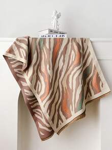 FADZOYLE 1 Peça Lenço/Xale Jacquard Listrado de Tigre Colorido, Adequado para Mulheres em Todas as Estações, Extra Longo e Luxuoso para Manter o Calor no Outono/Inverno, Minimalista Elegante, Aquecedor de Pescoço Multiuso, Adequado para Escritório, Uso Externo, Uso Diário, Casamento, Acessório de Festa, Pode Ser Combinado com Roupas Formais - Multicolorido - Visão 11