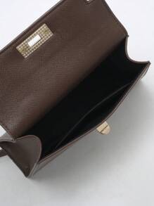 New Glossy Crocodile Pattern Women's Handbag, Large Capacity, Fashion & Elegant, Comes With Stylish Scarf, Can Be Worn As Shoulder Bag, Black