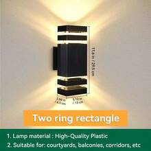 CANMEIJIA E27 底座方形 LED 壁灯，亚克力 IP 防水户外庭院/花园/室内家居/客厅/卧室/楼梯/街道/外墙/内墙/露台/浴室/走廊/入口照明灯具