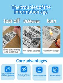 1pc Erasable Pen, Thermal Paper Correction Pen, Quick-Drying Correction Fluid, For Personal Information And Shipping Address - Multicolor - View 4