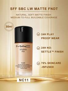 MAC Studio Fix Fluid 24Hr Matte Foundation Plus Oil Control - NC11-1 Fl Oz/30 ML