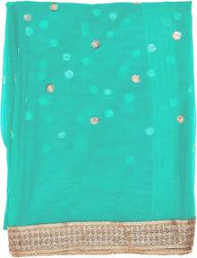 Woman's Embellished Net Dupatta Scarf Shawl Wrap Soft Bridal Wedding - 海綠 - 查看 5