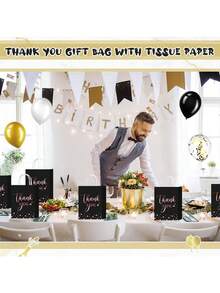 10pcs Thank-You Gift Bag, Rose Hot Stamping Dot Black Kraft Paper Bag, Packaging Gift Bag, High-End Handbag Gift Bag, Suitable For Thanksgiving, Giving Gifts To Friends, Shopping Bags, Clothing Gift Packaging Bags, Holiday Gifts