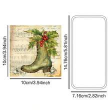 12pcs Vintage Christmas Berry Wine Bottle Label Stickers, Christmas Party Decorations, Xmas Gift Wrapping Labels, Festive Bottle Decals For Christmas And New Year Celebrations