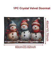 1pc Christmas Welcome Doormat,15.7*23.6Inch Christmas Snowman Print Christmas Decoration Mat Non-Slip And Washable Winter Door Mat Rugs For Indoor Outdoor Decor,Merry Christmas,Christmas Decoration,Front Door Mat,Floor Decor,Home Decor,2025 Xmas Decor - Multicolor - View 4