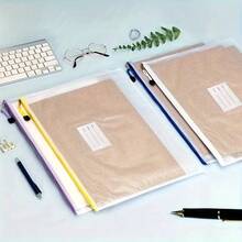 Pogrubiona przezroczysta torba na dokumenty A4, oficjalna torba na dokumenty z zamkiem błyskawicznym w kratkę, duża pojemność, torba na materiały archiwalne A4, wodoodporna torba na dokumenty