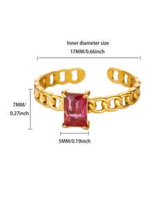 1 Nhẫn nữ hình trái tim xinh xắn bằng thép không gỉ, nhẫn nhỏ có thể điều chỉnh, mặt đá Zirconia giả, trang sức thời trang cho nữ, quà tặng sinh nhật, quà tặng ngày lễ tình nhân - vàng vàng 2 - Xem 19