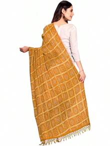 Bandhani Dupattas Women Soft Lightweight Dupatta Shawl Scarf Wrap Chunni ((D273-P) - 黑色-273 - 查看 8