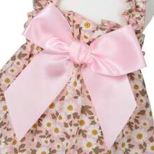 1 pieza Vestido de tirantes con estampado floral romántico para perros y gatos pequeños, vestido de princesa elegante, ligero y transpirable, adecuado para primavera/verano