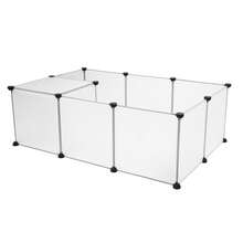 Pet Playpen, Portable Large Plastic Yard Fence Small Animals, Puppy Kennel Crate Fence Tent - 白色 - 查看 5