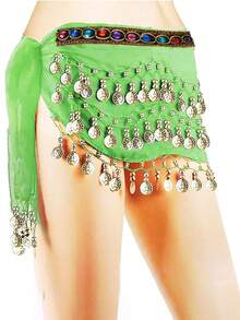 1pc New Women Belly Dance Hip Scarf Accessories 3 Layer Coin Belt Belly Dance Coin Waist Chain Dance Hip Scarf - Multicolor - View 33